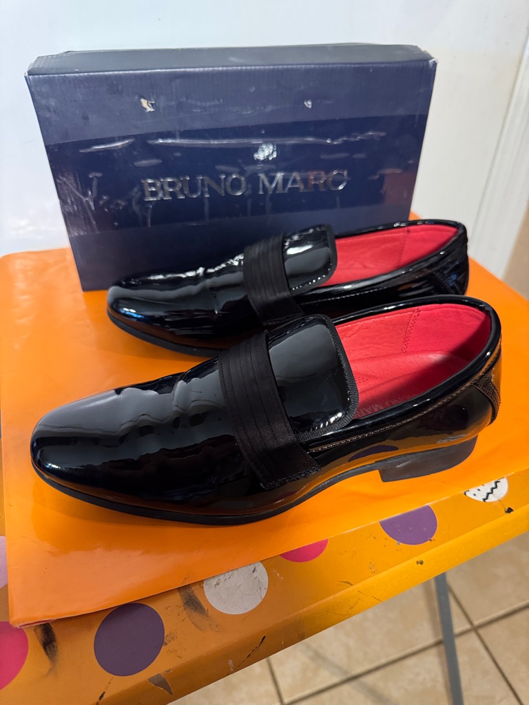 Bruno Marc Black Patent Slip-On Loafers